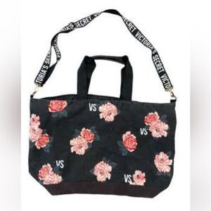 NWT Victoria's Secret XL Weekender Travel Tote Beach Bag w/Removable Strap